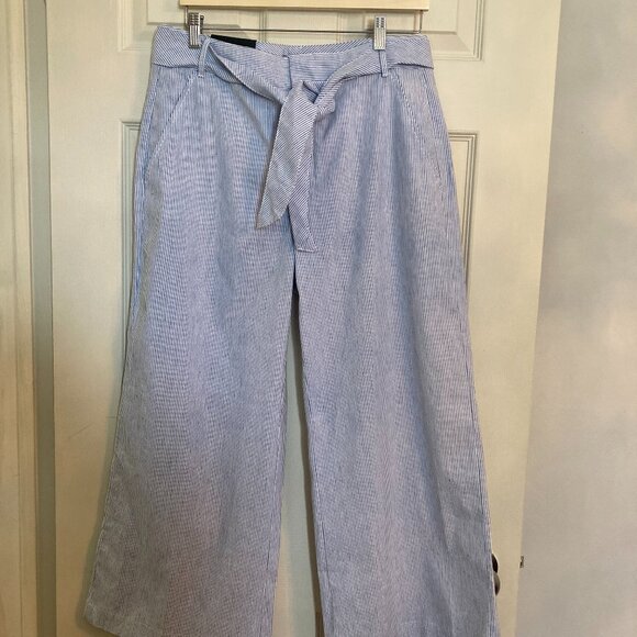 Banana Republic Washable Stretch Linen Wide Leg Pants - NWT - Picture 1 of 12